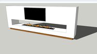 Room divider with fireplace and TV