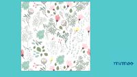 PAPEL DE PAREDE CELULOSE FLORA AQUARELADO FUNDO BRANCO - MIMOO TOYS