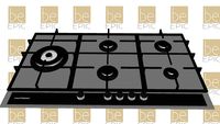 Cooktop a Gás Sole 5 Bocas 90cm Elettromec - Bivolt