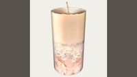 VELA COM PEDRAS NATURAIS - QUARTZO ROSA