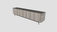 Pliss Cabinet L240 Silk Georgette limestone Plissé front facing