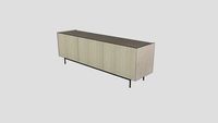 Pliss Cabinet L180 Crema d'Orcia limestone Plissé front facing