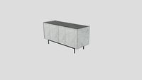 Pliss Cabinet L120 Bianco Carrara marble Plissé front facing