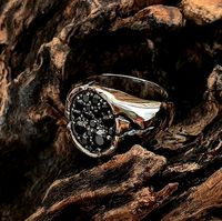 Signet Ring - Black Diamond Signet Ring | 3D