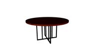 Table ronde BONIFACIO en noyer - pied felix 2,5x2,5