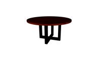Table ronde BONIFACIO en noyer - pied bastien 8x8