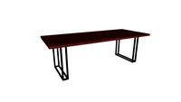 Table rectangle BONIFACIO en noyer - pieds UU 2,5x2,5