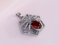 Pendant spider with gem on the spiderweb | 3D