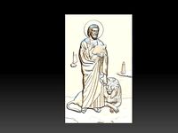 The Lion of the Tribe of with Gesus 3d Relief stl model for cnc  | 3D