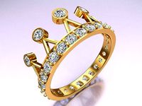 Crown Rings - Queen ring - Diamond ring - Womens Rings - N2406 | 3D