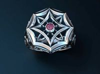 Stylish mens ring with vintage patterns 661 | 3D