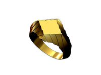 Stepped lozenge signet ring US sizes 6to10 | 3D