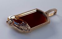 Praying Hands Dogtag Pic Pendant - Plain | 3D