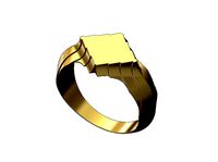 Stepped lozenge shaped signet ring US sizes 6to10 | 3D