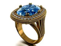 Oval halo ring 429 | 3D