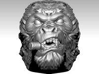 Monkey Gorilla with sigar bust HighDetailed | 3D