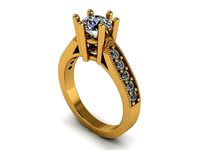 Round stone ring  393 | 3D