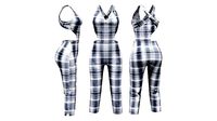 Romper Capri Pants Cross Back Dress