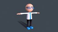 Low Poly The Scientist Stickman