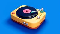 Cartoon vinyl record player