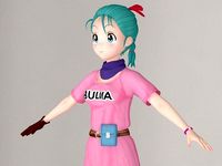 T pose nonrigged model of Bulma anime girl