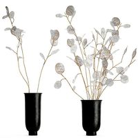 Bouquet of dried flowers Lunaria in a glass vase 178