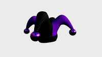 Jester Hat 03 Purple Black - Character Fashion Design