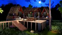 elevated triangular house