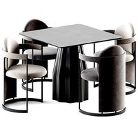 Burin Table S80 by Viccarbe and Chair Orma by Baxter
