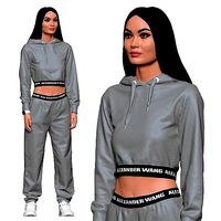 001244 woman in hip hop gray wear
