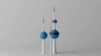 Cartoon Kuwait Towers Landmark