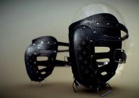 BDSM leather face mask bondage blindfold