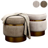 Malcolm Fabric Banded Ottoman