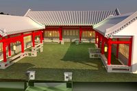 Chinese ancient courtyard  house
