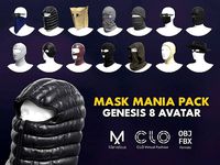 Mask mania pack Marvelous Clo 3D Gen 8 zprj obj fbx