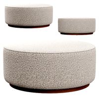 Sinclair Large Round Boucle Ottoman Whistler by Four Hands