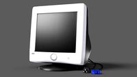 Generic Vintage CRT Computer Monitor - Lowpoly GameAsset
