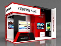 Booth Exhibition Stand Stall 6X3m Height 400 cm 2 Side Open