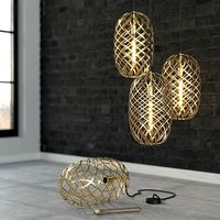 Pendant Lamp Gold Braid Metal Mesh