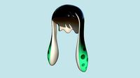 Inkling Hair 08 Black Green - Splatoon Character Design