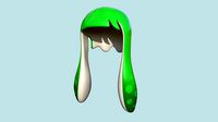 Inkling Hair 03 Green - Splatoon Character Design