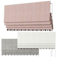 Roman Curtains 121 Etsy Blush Roman blind with pompoms