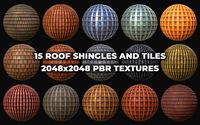 15 Stylized and Seamless Roof Tiles PBR Textures and Material