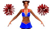 Teenage Girl Cheerleader Neutral Pose