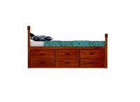 Low Poly realistic wood Bed 3D Model