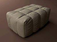 beige soft ottoman