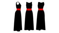 Sleeveless Round Neck Long Skirt Shift Dress With Corset Belt