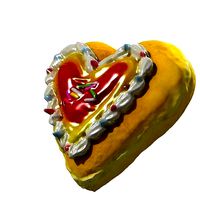 053 Donut heart bun red Scan 3D model with UV map