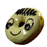 017 Donut whitechock smile Scan 3D model with UV map