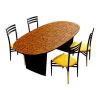 Roche Bobois patchwork dining table 220 pencil chair